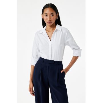 Camasa din amestec de bumbac cu model uni
