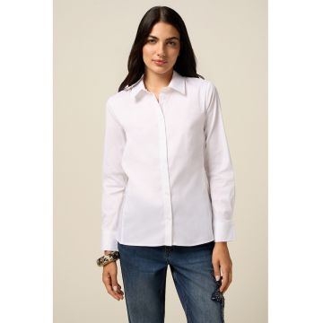 Camasa din amestec de bumbac cu model uni