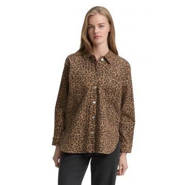 Camasa lejera cu animal print - Negru - Maro deschis -