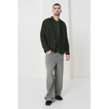 Camasa regular fit din amestec de bumbac