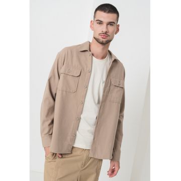 Camasa regular fit din amestec de bumbac