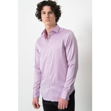 Camasa slim fit din amestec de bumbac