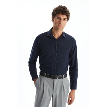 Camasa slim fit din amestec de bumbac
