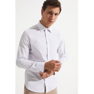 Camasa slim-fit din bumbac cu imprimeu