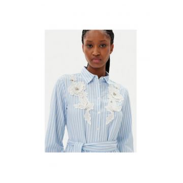 Camasa stil rochie dama  511FD15026 - Poliester/Bumbac - Albastru deschis - Albastru deschis