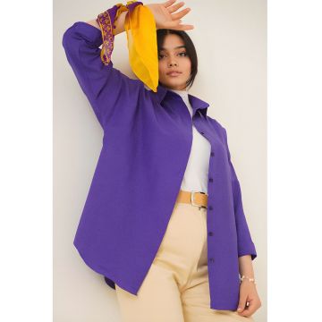 Camasi dama -  camasa BDART - croiala lejera - violet tyrian - bumbac