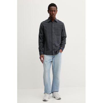 Tommy Jeans cămașă din bumbac culoarea negru, cu guler clasic, regular, DM0DM22023