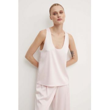 2NDDAY bluza Amalia - Heavy Satin culoarea roz, neted, 2244137279