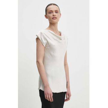 Answear Lab bluza femei, culoarea bej, neted