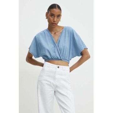 Answear Lab bluza subtire de blugi femei, neted