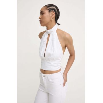 Answear Lab top de in culoarea alb, neted