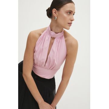 Answear Lab top de in culoarea roz, neted