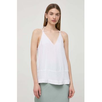 Armani Exchange top culoarea alb, neted, 3DYH45 YN9RZ