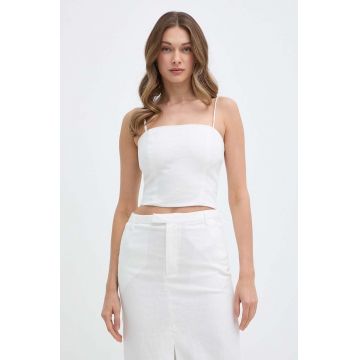 Bardot top de in SITA culoarea alb, neted, 59261TB