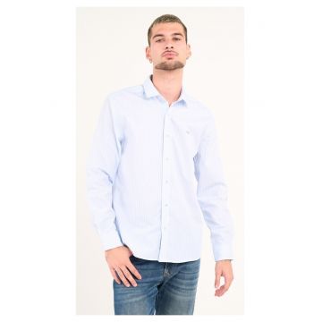 - Camasa barbat cu maneca lunga si dungi ( LIGHT BLUE - Material: Bumbac