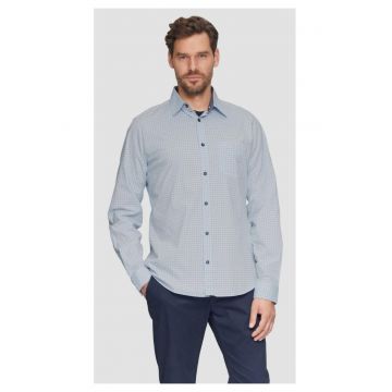 Camasa barbati cu maneca lunga - croiala Slim Fit si imprimeu cu puncte Camasa barbati cu maneca lunga - croiala Slim Fit si imprimeu cu puncte