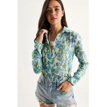 Camasa dama -  imprimeu floral - multicolor - bumbac