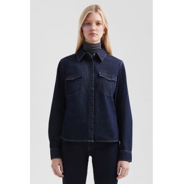 Camasa din denim cu buzunare pe piept