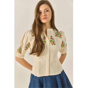 Camasa  din poplin de bumbac - natural