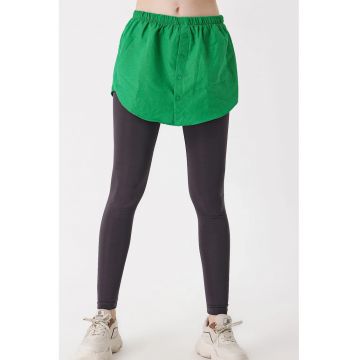 Camasa scurta -  croiala relaxata - inchidere cu nasturi - verde - bumbac-poliester -