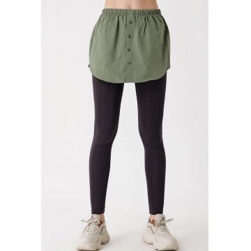 Camasa scurta  inchidere cu nasturi - verde - bumbac-poliester