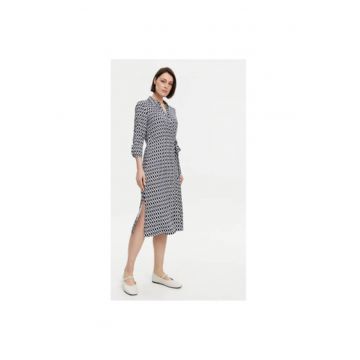 Camasa stil rochie dama  13001803 - Viscoza - Bleumarin - Bleumarin