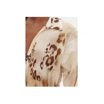 Camasa stil rochie dama  53-3392 - Bumbac - Bej - Bej