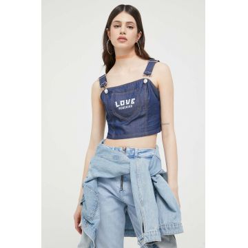 Love Moschino bluza culoarea albastru marin