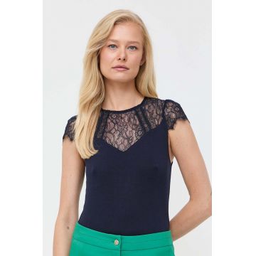 Morgan bluza femei, culoarea albastru marin, neted