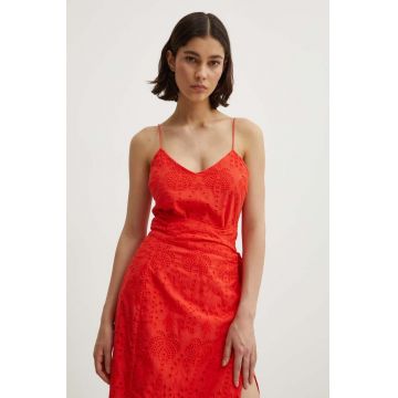Never Fully Dressed top din bumbac Cami Top culoarea rosu, neted, NFDTO768