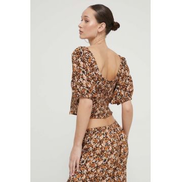 Rip Curl bluza femei, culoarea maro, modelator