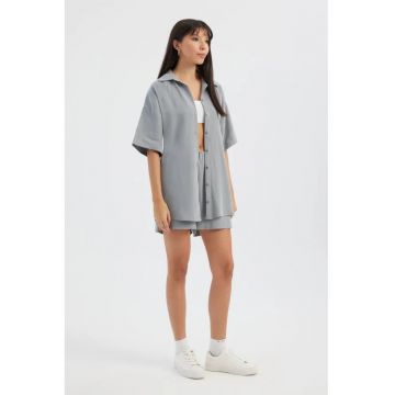 Camasa casual dama -  textil - gri