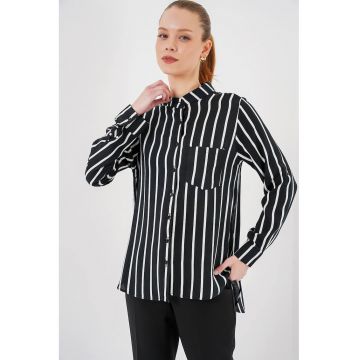 Camasa  cu dungi - maneca lunga - viscoza