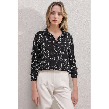 Camasa dama  BDART - viscoza - cu maneci lungi - negru