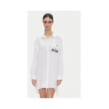 Camasa dama -  model DKNY-YI30048 - bumbac si viscoza - alb