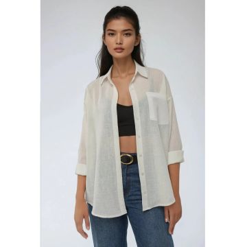 Camasa dama  poliester - regular fit - alb
