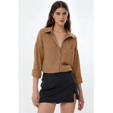 Camasa dama -  poliester - regular fit - maro