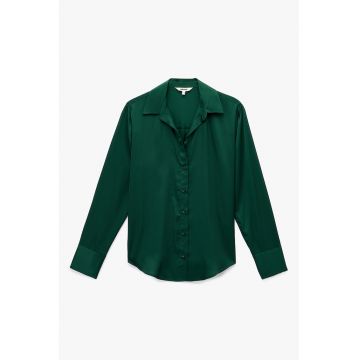 Camasa de satin cu maneci lungi