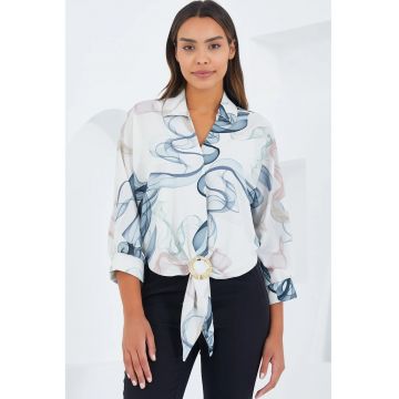 Camasa scurta pentru dama -  BDART - poliester - albastru