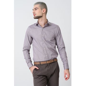 Camasa slim-fit cu model uni