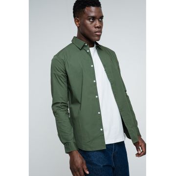 Camasa slim fit din amestec de bumbac organic