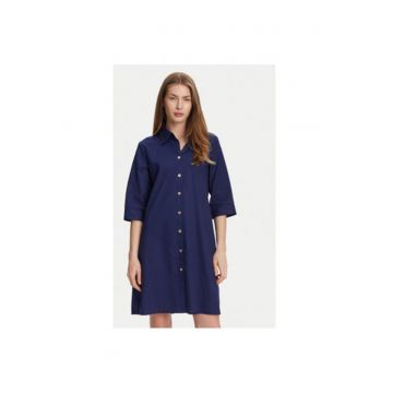 Camasa stil rochie dama  BM033 - Bumbac - Bleumarin - Bleumarin