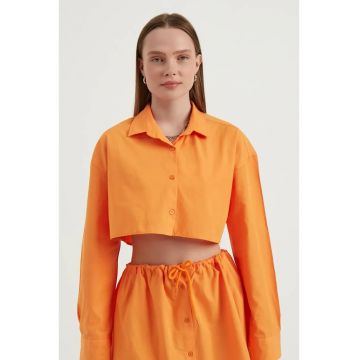 Camasa supradimensionata dama -  textil - portocaliu