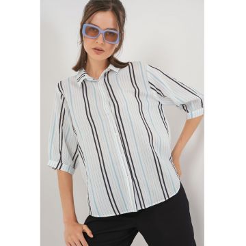 Camasi dama -  camasa BDART - dungi - albastru glaciar - textil