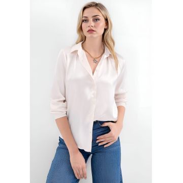 Camasi dama -  camasa cu maneca lunga - satin - crem