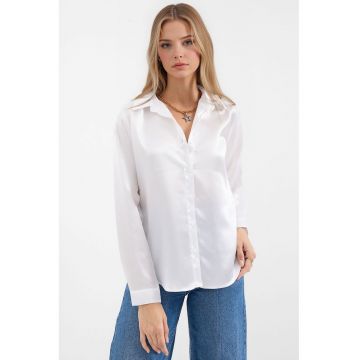 Camasi dama - HiCCUP - cu maneca lunga - alb - Alb