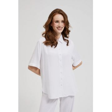 alba guler - maneci scurte - Alb