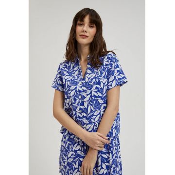 albastră - floral - Albastru