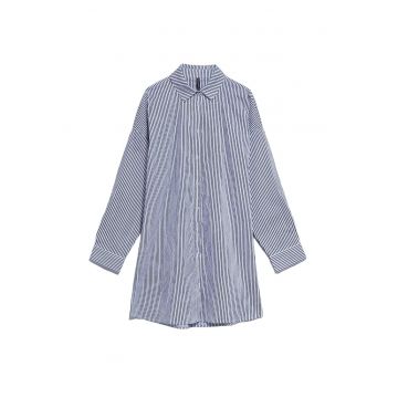 Camasa alba cu dungi albastre -  Bumbac/Poliester - Alb/Albastru