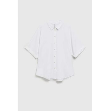 Camasa alba cu maneci scurte si late - Alb murdar